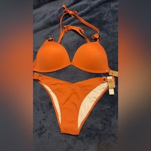 New with tags push-up PINK bikini in burnt orange. Victoria’s Secret.